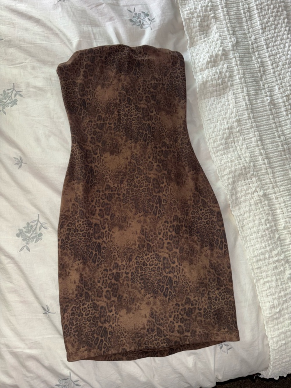Windsor Brown Leopard-Print Strapless Bodycon Dress